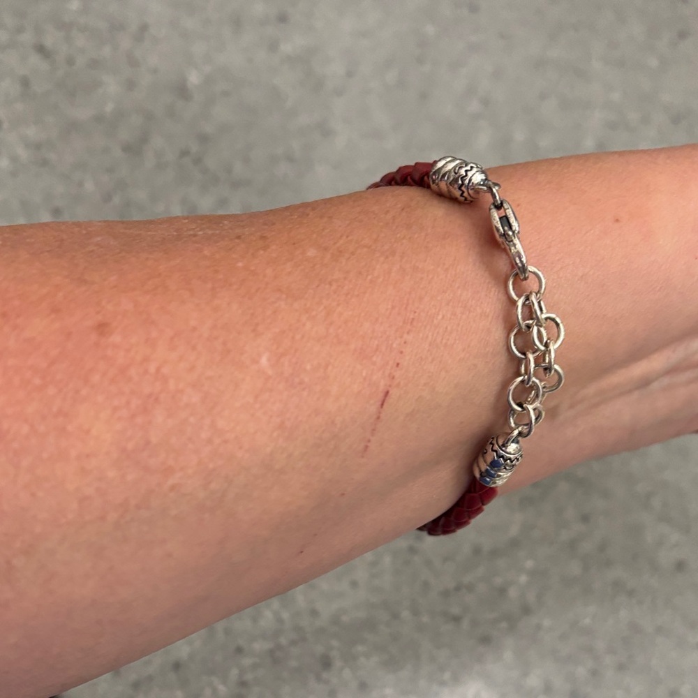 Brighton Intricate Silver Watch with Deep Red Band - Picture 2 of 5